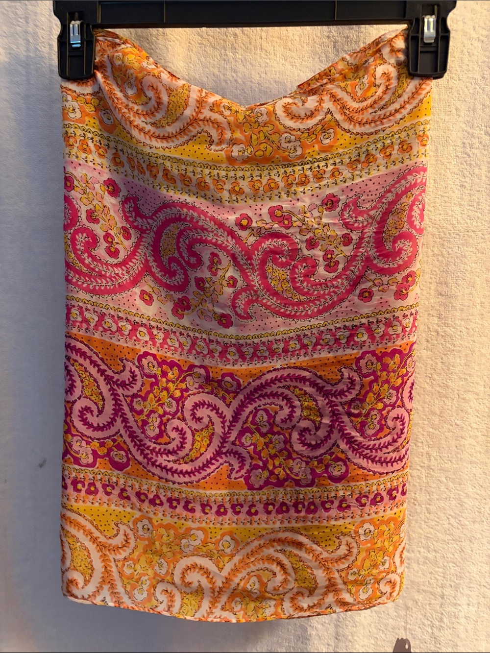 Vibrant Pink & Orange Paisley Scarf